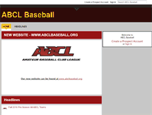 Tablet Screenshot of abclbaseball.com